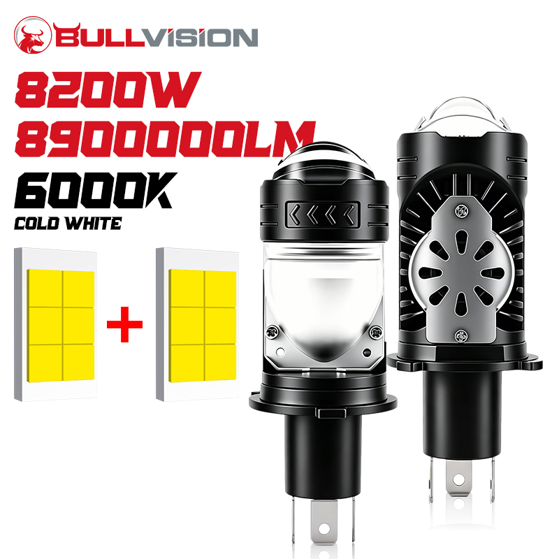 Universal Motorcycle Led Headlight Projector - 8200W High Power H4/9003/HB2 LED Headlight