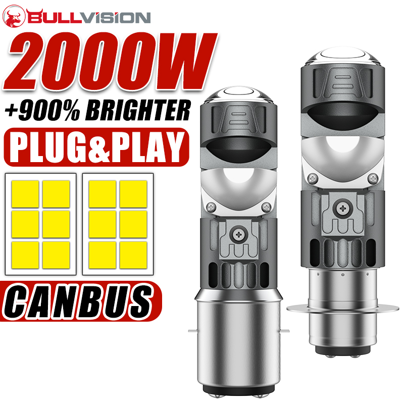1x H4 LED Dual Color Motorcycl - Universal Motorcycle Led Headlight Projector 评论和价格