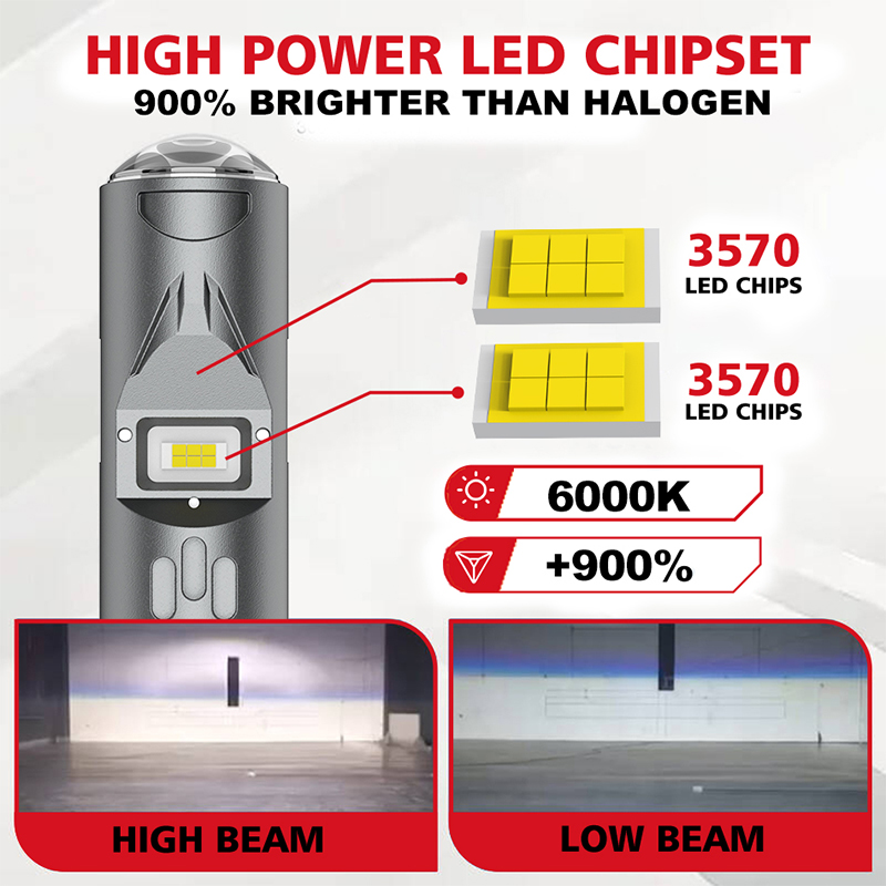 1x H4 LED Dual Color Motorcycl - Universal Motorcycle Led Headlight Projector 评论和价格