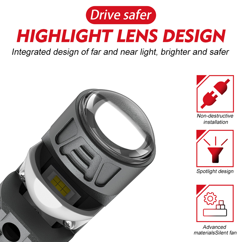 1x H4 LED Dual Color Motorcycl - Universal Motorcycle Led Headlight Projector 评论和价格