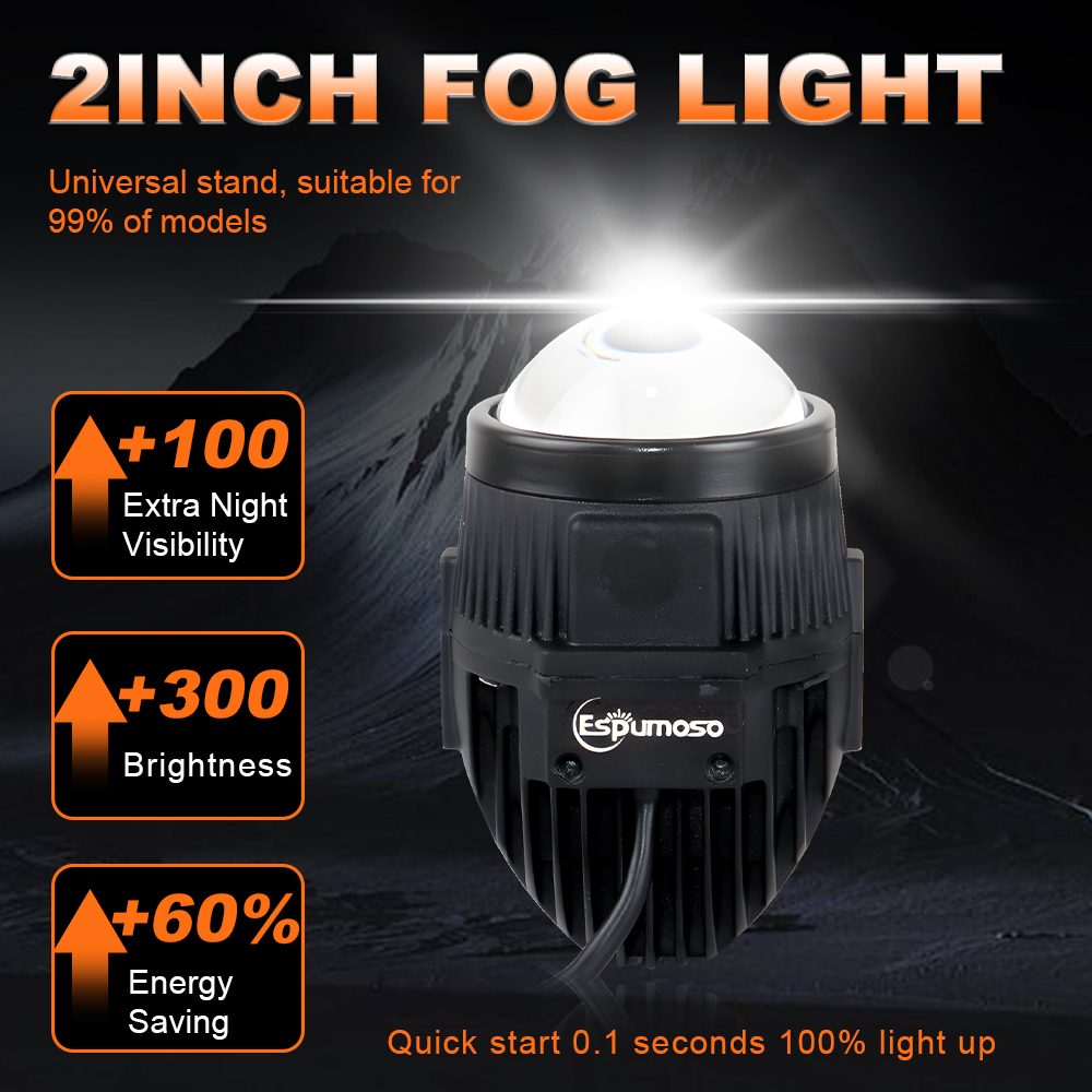 100W 20000LM 2 inch Bi-led Len - Universal Motorcycle Led Headlight Projector 评论和价格