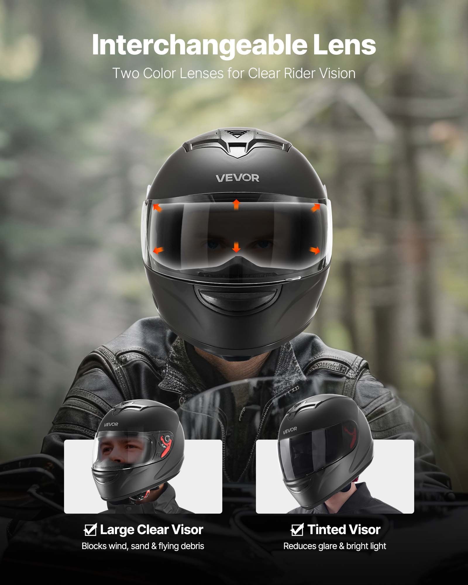Motorcycle Helmet, Full Face,  - Dual Visor Motorcycle Racing Helmet 评论和价格